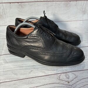 Rockport Signature Wingtip Oxford Mens 9W Black Leather Brogue